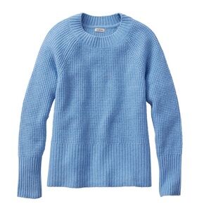 L.L. Bean Women's SuperSoft Waffle Sweater, Crewneck - Blue Aster Heather